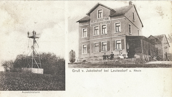 Postkarte von 1908 Aussichtsturm beim Jakobshof