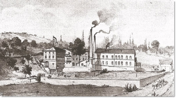 1874 Ansicht der Fabrik